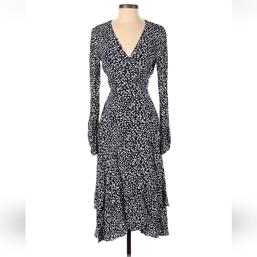 Privacy Please Black and White wrapped dress